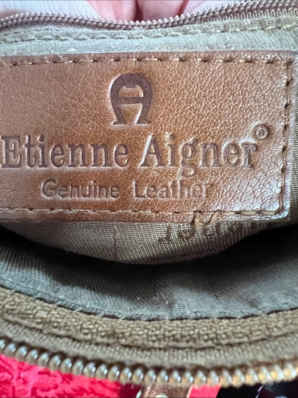Etienne Aigner Brown Genuine Leather Crossbody Bag Vintage Adjustable Strap